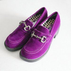*RARE* 1990s Vintage Purple Velour Chunky Shoes